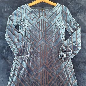 Vince Camuto art deco velvet burnout mini dress